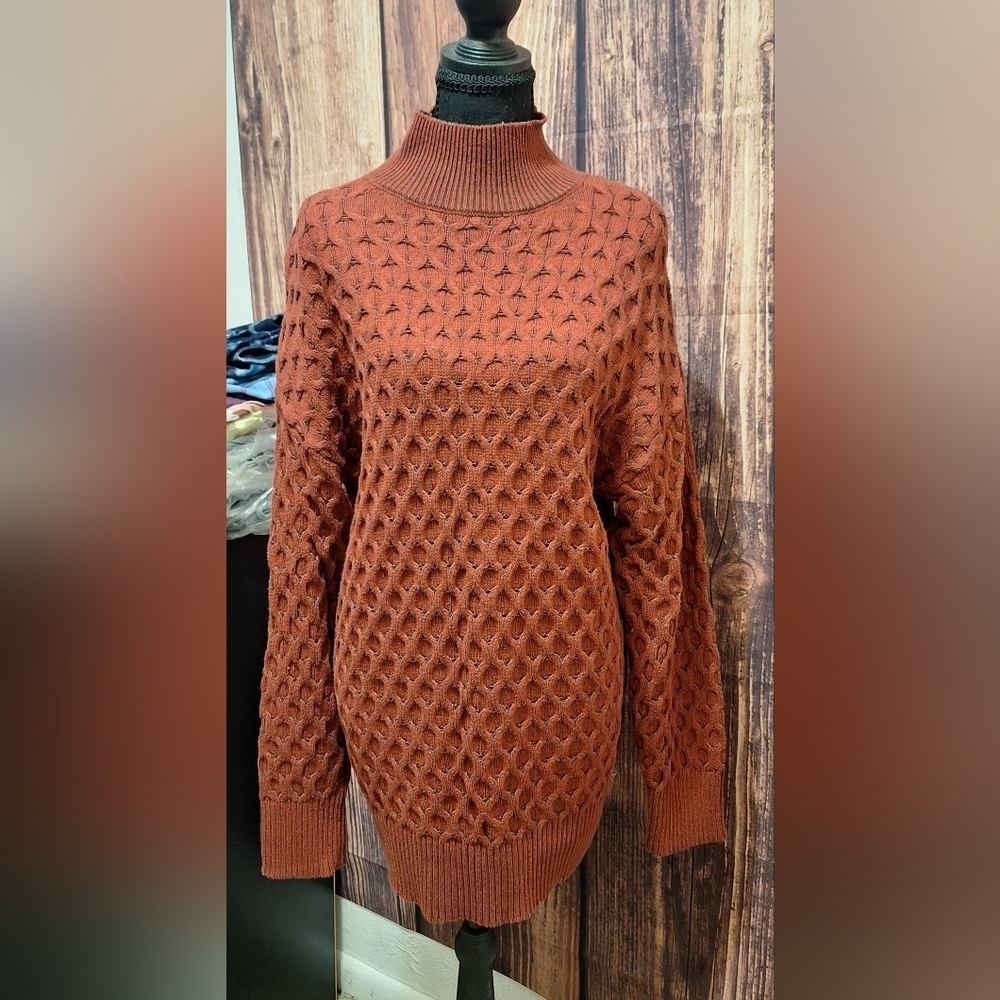 Knox Rose Rust Cowl Neck Sweater Womens Size Medium!